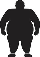 réduire triomphe ic noir pour Humain obésité bien-être contours de changement une 90 mot emblème de premier plan le bats toi contre obésité vecteur