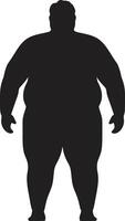 vibrant vitalité une 90 mot ic pour Humain obésité résistance remodeler réalité noir emblème défendre anti obésité mouvement vecteur