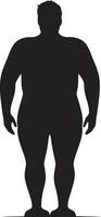poids guerrier noir ic Humain figure de premier plan le anti obésité charge svelte symétrie Humain pour noir ic obésité conscience vecteur