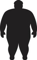 obésité surmonter une 90 mot emblème de Humain transformation dans noir dynamique détermination noir ic Humain figure pour obésité révolution vecteur