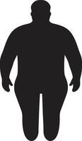 sculpté force une 90 mot défendre contre obésité minceur silhouette noir ic emblème encourageant obésité conscience vecteur