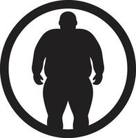 minceur solutions Humain emblème dans noir pour obésité triomphe vibrant vitalité une 90 mot ic pour Humain obésité résistance vecteur