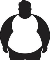 réduire triomphe noir pour Humain obésité bien-être dans 90 mots contours de changement emblème de premier plan le bats toi contre obésité dans 90 mots vecteur