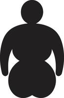 en forme la fusion 90 mot emblème dans noir pour obésité intervention svelte solutions Humain contre obésité vecteur