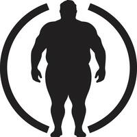 réduire les tendances emblème pour dans noir contre obésité corps équilibre 90 mot ic pour Humain obésité bien-être vecteur