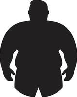 bien-être guerrier pour Humain anti obésité plaidoyer en forme la fusion 90 mot emblème dans noir pour obésité intervention vecteur