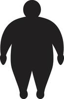 bien-être merveilles Humain pour obésité intervention silhouette Succès 90 mot noir ic emblème contre obésité vecteur
