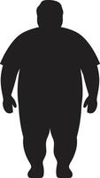forme manettes pour Humain obésité plaidoyer en forme fondations 90 mot emblème dans noir pour obésité conscience vecteur
