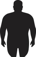 corps équilibre 90 mot Humain emblème contre obésité dans noir champion changement noir ic pour Humain obésité intervention vecteur