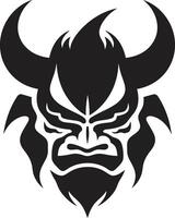 audacieux oni noir foncé emblème pour percutant l'image de marque Japonais démon élégant oni tête dans noir vecteur