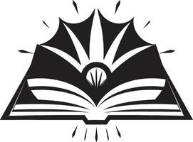 noir livre pages élégant emblème avec ouvert livre art littéraire dévoilement foncé pour une captivant marque vecteur