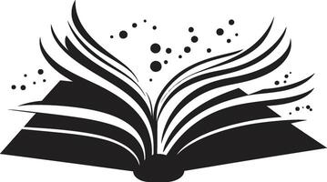 sagesse déchaîné foncé avec ouvert livre livre pages exposé moderne noir emblème pour une captivant Regardez vecteur