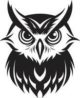 Aigle regardé sagesse noir inspiré hibou pour une frappant marque ombragé hibou graphique élégant noir avec vecteur