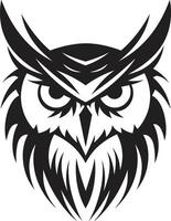 élégant hibou complexe noir pour moderne l'image de marque éclairé par la lune hibou graphique noir illustration pour une captivant Regardez vecteur