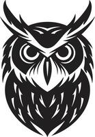 Aigle regardé perspicacité élégant art avec noir hibou emblème ombragé hibou graphique complexe noir pour une moderne Regardez vecteur