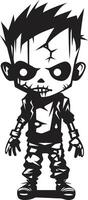 terrifiant totem terreurs noir pour effrayant zombi enfant emblème craintif nourrissons noir ic zombi enfant dans élégant vecteur