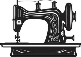 artisanat de fil essence noir pour lisse couture machine élégant broderie élégant noir pour couture machine vecteur