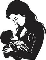 nourrir l'amour de mère en portant bébé sérénité dans bras emblématique élément pour mère et bébé vecteur