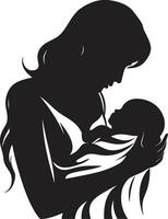 maternel chaleur pour mère et bébé aime berceau de mère en portant bébé dans vecteur