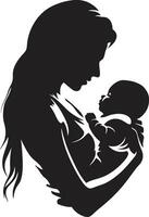 pur affection ic de mère en portant enfant éternel l'amour emblématique élément de maternité vecteur