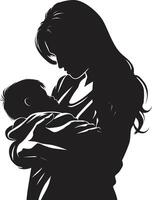 maternel chaleur pour mère et bébé aime berceau de mère en portant bébé dans vecteur