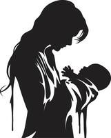 infini l'amour boucle de mère en portant bébé harmonie dans bras emblématique élément pour mère et enfant vecteur