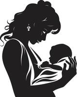 apaisant liaison de mère et bébé nourrir la grâce emblématique de mère en portant enfant vecteur
