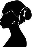 noir histoire mois aux femmes silhouette. isolé noir silhouette avec accessoires vecteur