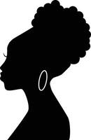 noir histoire mois aux femmes silhouette. isolé noir silhouette avec accessoires vecteur