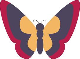 adorable papillon illustration dans plat dessin animé conception. isolé sur blanc Contexte. vecteur