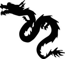 noir silhouette de chinois dragon. symbole de chinois Nouveau année 2024 vecteur