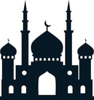 islamique mosquée silhouette. ramadhan kareem mosquée. illustration conception vecteur