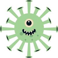 mignonne dessin animé les bactéries et virus personnage. dans plat style. isolé illustration vecteur
