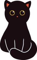 international chat journée silhouette dans mignonne dessin animé conception et formes. illustration conception vecteur