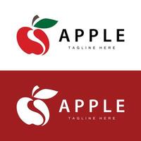 Pomme logo, Frais rouge fruit, conception modèle vecteur