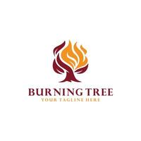 brûlant arbre logo illustration vecteur