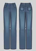 bleu classique femme jeans vecteur