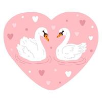 dessin animé cygne couple vecteur