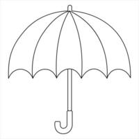 continu Célibataire ligne parapluie pluie temps art dessin style illustration vecteur