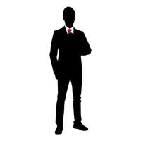 illustration de affaires homme silhouette isolé sur blanc Contexte vecteur