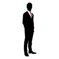 illustration de affaires homme silhouette isolé sur blanc Contexte vecteur