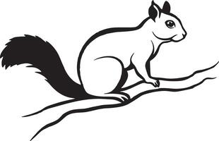 écureuil séance sur une arbre branche. illustration isolé sur blanc Contexte. vecteur