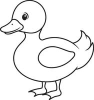 coloration livre pour les enfants canard dessin animé style. illustration. vecteur