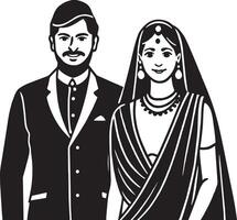 Indien couple.indien personnes. illustration vecteur