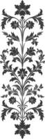 silhouette verticale ligne diviseur avec baroque ornement noir Couleur seulement vecteur