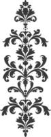 silhouette verticale ligne diviseur avec baroque ornement noir Couleur seulement vecteur