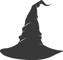 silhouette sorcière chapeau noir Couleur seulement vecteur