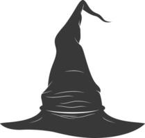 silhouette sorcière chapeau noir Couleur seulement vecteur