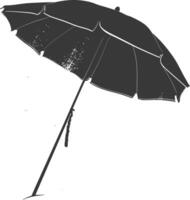 silhouette parapluie plage plein noir Couleur seulement vecteur