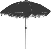 silhouette parapluie plage plein noir Couleur seulement vecteur